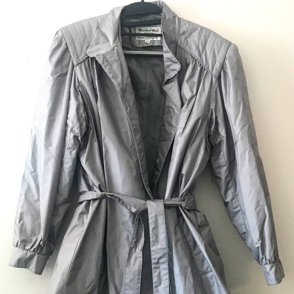 Classic Vintage Silver Trench Coat